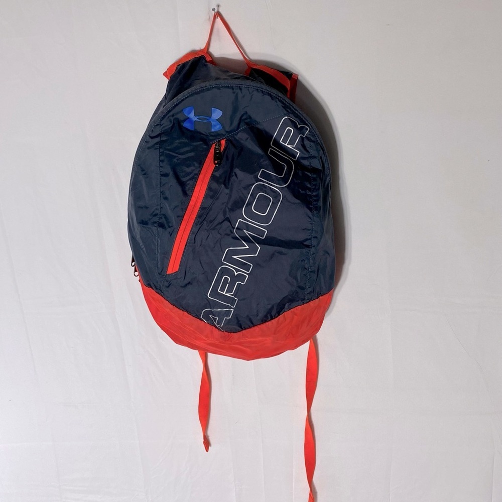 Under Armour Navy Blue Red Packable Lightweight Backpack